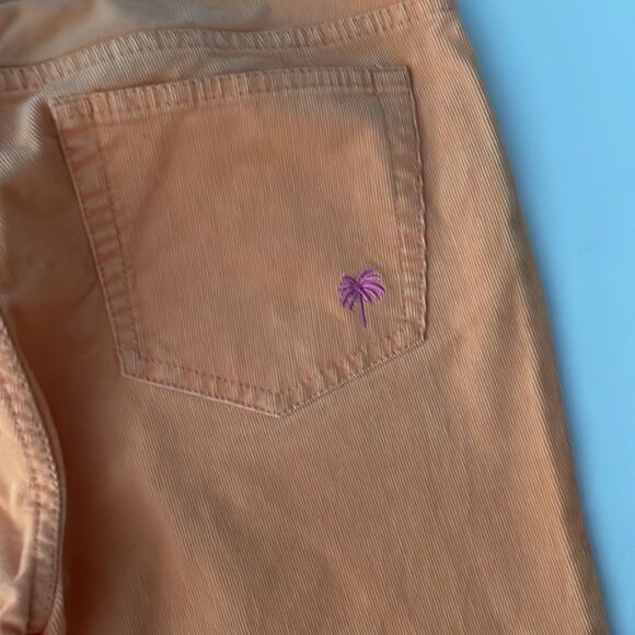 Lilly Pulitzer Faye Sz 4 Orange Corduroy Flare Leg Pant - Picture 4 of 5